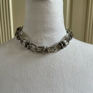 White House Black Market Silver Chain Statement Necklace